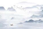 新中式山水背景墙