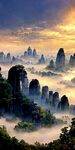 新中式简约抽象山水靠山装饰画