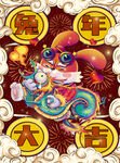 兔年大吉兔兔抱龙头