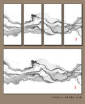 轻奢装饰画 新中式山水画