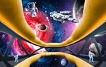 太空星际电视沙发背景墙