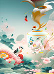 中国风茶文化插画