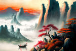 中国国风山水画