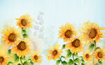 清新向日葵背景墙图片