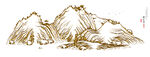 线条山水画