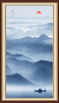 巨幅竖幅水墨山水画