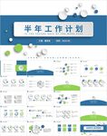蓝绿半年工作计划总结汇报PPT