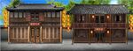 古代市井集市饭馆背景墙壁画
