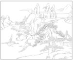 白描山水