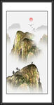 金色山水国画