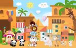 卡通手绘插画动物乐园背景墙