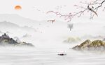 高档 客厅山水背景 TIf分层