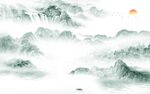 最新 高端山水墙画 tif分层
