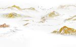 金色 高端山水墙画 tif分层