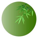 竹叶竹子绿色圆形背景图矢量图