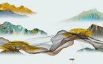 最新 背景墙山水画 TiF分层