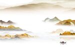高清 背景墙山水画 TiF分层