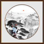 圆形山水画