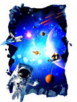 宇宙星空立体画
