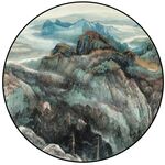 水墨山水圆形装饰画
