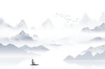 简约山水背景墙