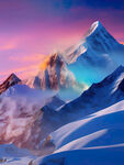雪山风景画