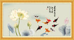 荷花鲤鱼图