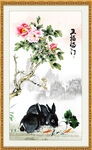 国画兔子 