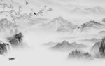 现代 高清灰色山水 tIf分层