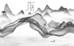 线条 最新灰色山水 Tif分层