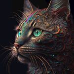 彩绘手绘猫头