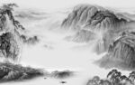 爆款 灰色新画山水 tIf分层
