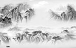 高清 灰色新画山水 tIf分层