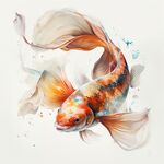 水墨画锦鲤