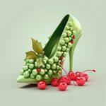 绿色创意高跟鞋