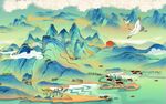 新中式背景墙 