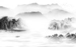 高端 新中式灰色画 tIF分层