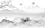 爆款 简奢灰色山水 tIF分层