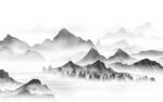 灰色 高雅极简山水 tif分层