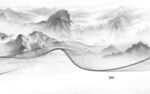 简约 中式意境山水 tif分层