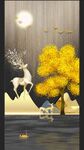 麋鹿光影几何山水金色装饰画