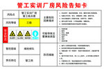 管工实训厂房风险告知卡