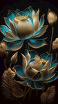 蓝金色莲花