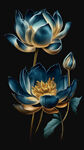 蓝金色莲花