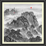 泰山日出国画