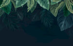 意境植物叶子电视背景墙