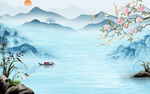 现代 电视背景山水 TiF分层