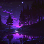 紫色梦幻夜空