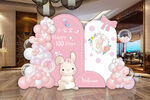 粉色小兔子宝宝宴设计素材小型
