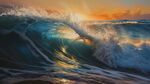手绘海浪